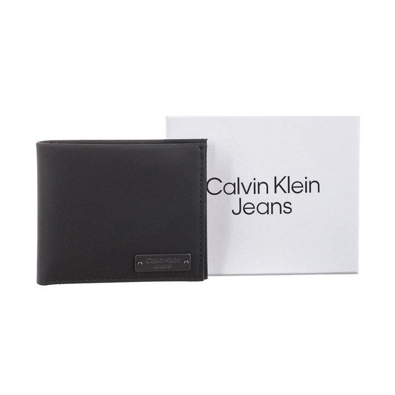Calvin Klein Plaque Bifold W/Coin Black K50K510445 BDS (CK261-a) rankinė