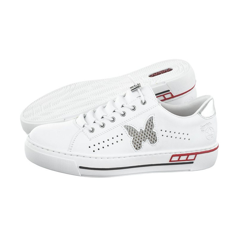 Rieker Białe L8857-80 White (RI99-a) sportiniai bateliai
