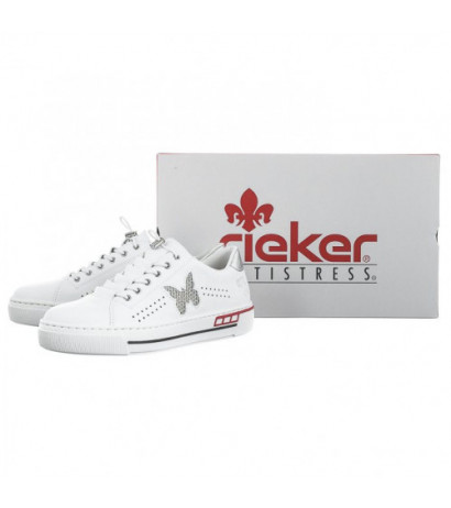Rieker Białe L8857-80 White (RI99-a) sportiniai bateliai