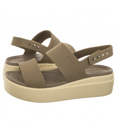 Crocs Brooklyn Low Wedge W Khaki/Bone 206453-2YI (CR199-e) bateliai