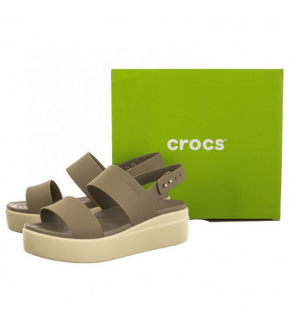 Crocs Brooklyn Low Wedge W Khaki/Bone 206453-2YI (CR199-e) bateliai