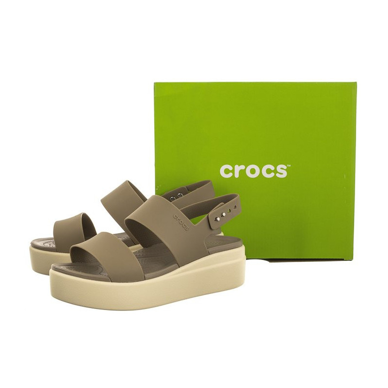 Crocs Brooklyn Low Wedge W Khaki/Bone 206453-2YI (CR199-e) bateliai