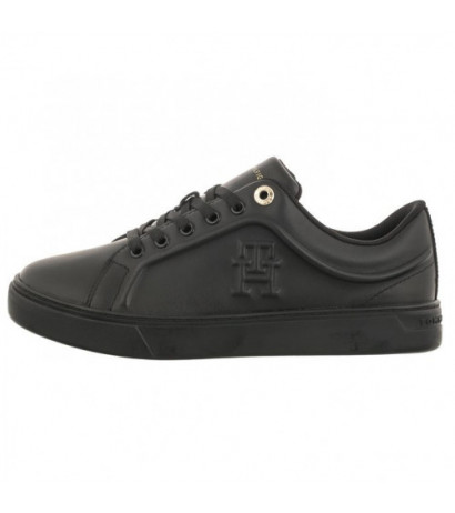 Tommy Hilfiger Casual Leather Cupsole Sneaker Triple Black FW0FW07288 0GQ (TH818-b) bateliai