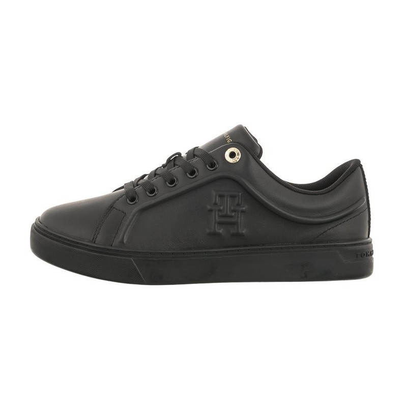 Tommy Hilfiger Casual Leather Cupsole Sneaker Triple Black FW0FW07288 0GQ (TH818-b) bateliai
