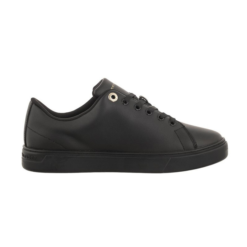 Tommy Hilfiger Casual Leather Cupsole Sneaker Triple Black FW0FW07288 0GQ (TH818-b) bateliai