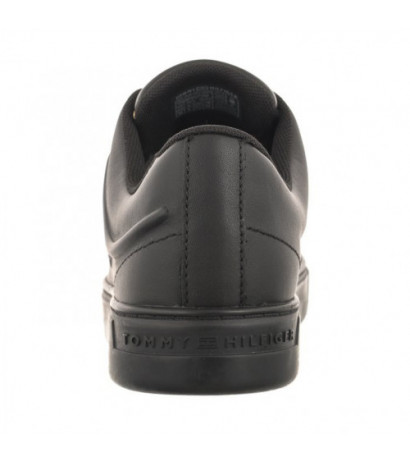 Tommy Hilfiger Casual Leather Cupsole Sneaker Triple Black FW0FW07288 0GQ (TH818-b) bateliai