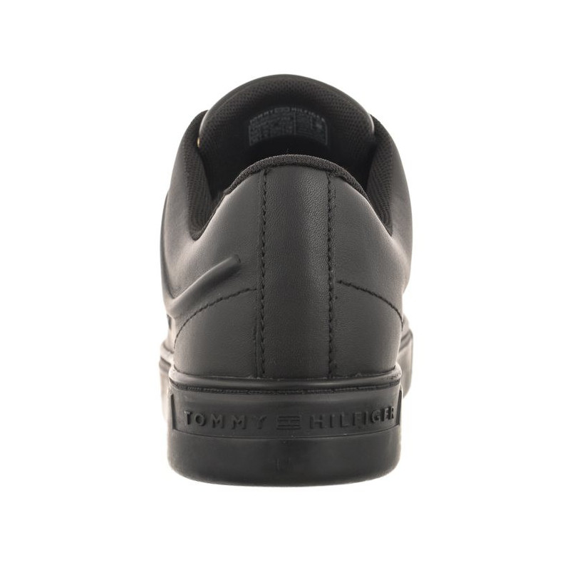 Tommy Hilfiger Casual Leather Cupsole Sneaker Triple Black FW0FW07288 0GQ (TH818-b) bateliai