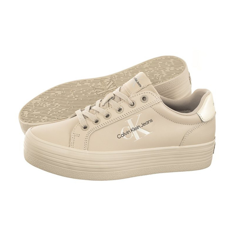 Calvin Klein Vulc Flatform Laceup Lth Pearl YW0YW01042 (CK306-a) bateliai