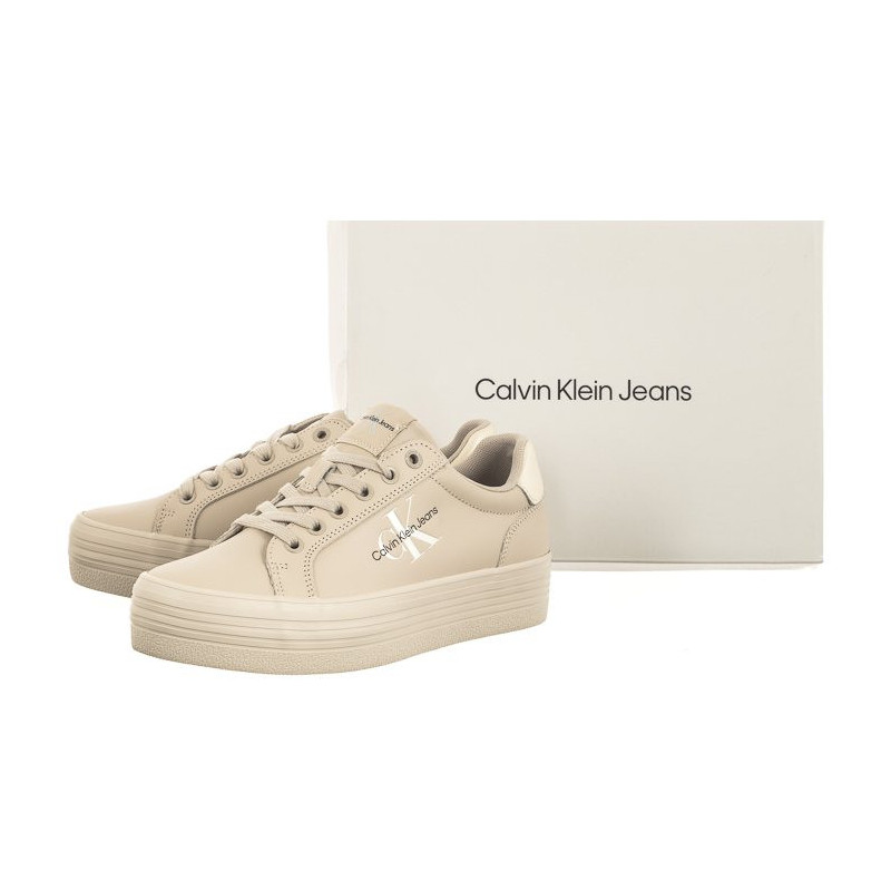 Calvin Klein Vulc Flatform Laceup Lth Pearl YW0YW01042 (CK306-a) bateliai