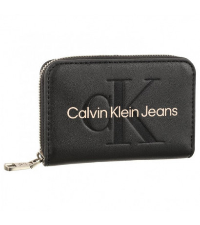 Calvin Klein Sculpted Med Zip Around Mono Black Wiht Rose K60K607229 0IF (CK121-c) rankinė