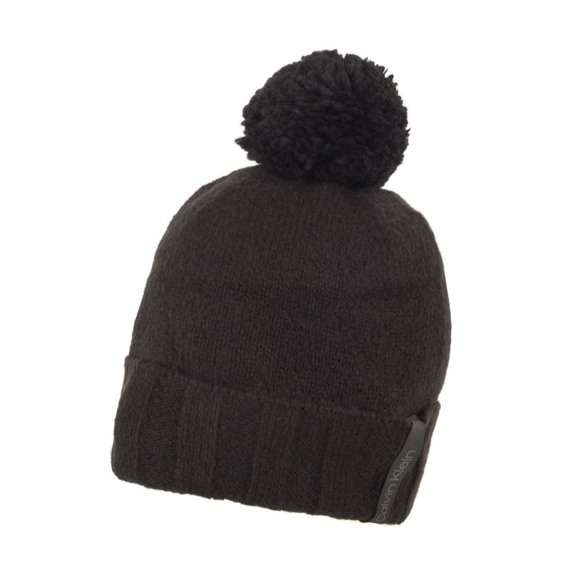 Calvin Klein Label Define Rib Beanie W/Pompom Black K60K611606 BAX (CK367-a) kepurė