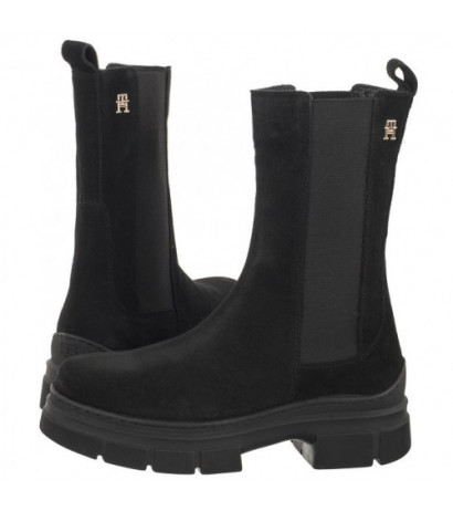 Tommy Hilfiger Essential Suede Chelsea Boot Black FW0FW07489 BDS (TH906-a) batai - Batai