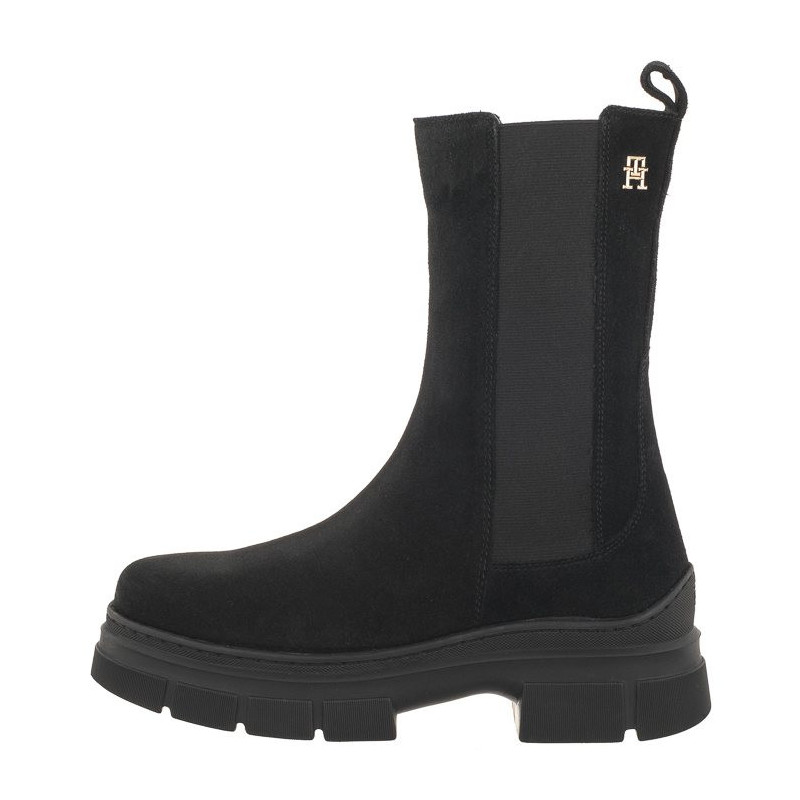 Tommy Hilfiger Essential Suede Chelsea Boot Black FW0FW07489 BDS (TH906-a) batai