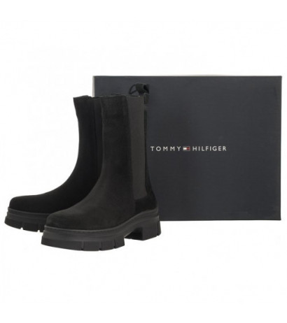 Tommy Hilfiger Essential Suede Chelsea Boot Black FW0FW07489 BDS (TH906-a) batai