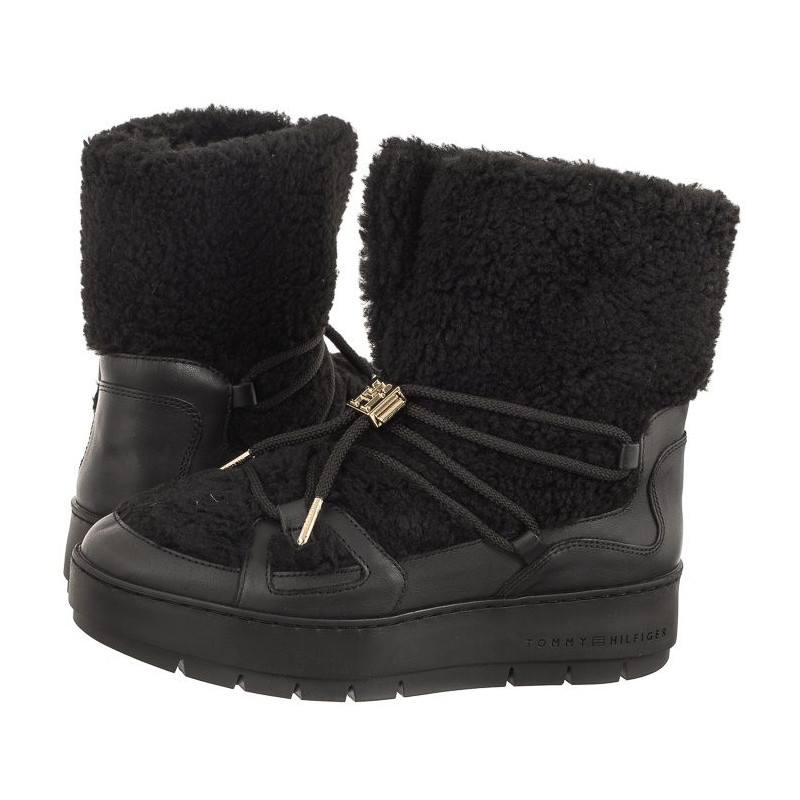 Tommy Hilfiger Tommy Teddy Snowboot Black FW0FW07505 BDS (TH927-b) batai