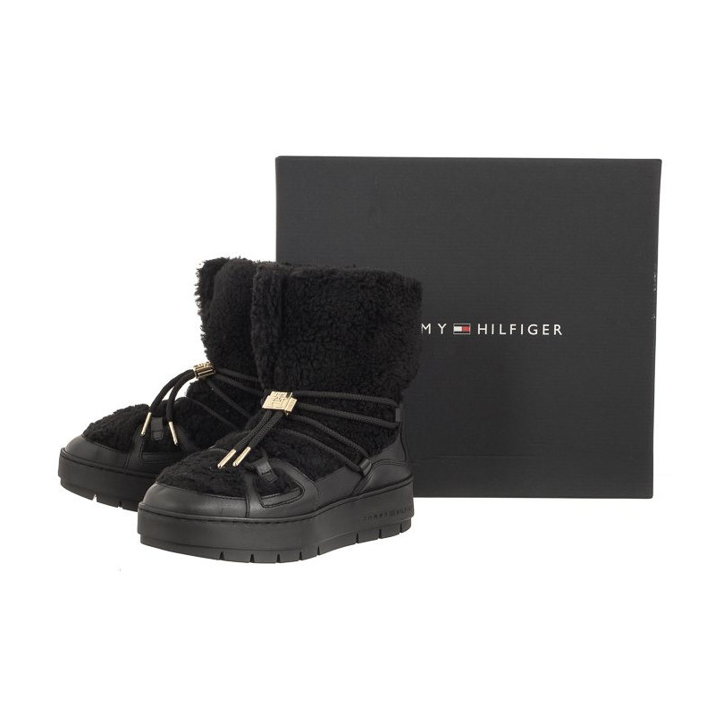 Tommy Hilfiger Tommy Teddy Snowboot Black FW0FW07505 BDS (TH927-b) batai