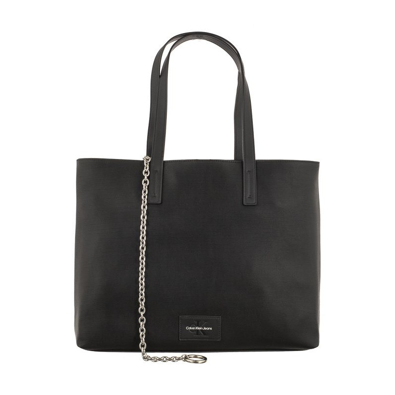Calvin Klein Sculpted Slim Square Tote Chain Black K60K611187 BDS  (CK392-a) rankinė