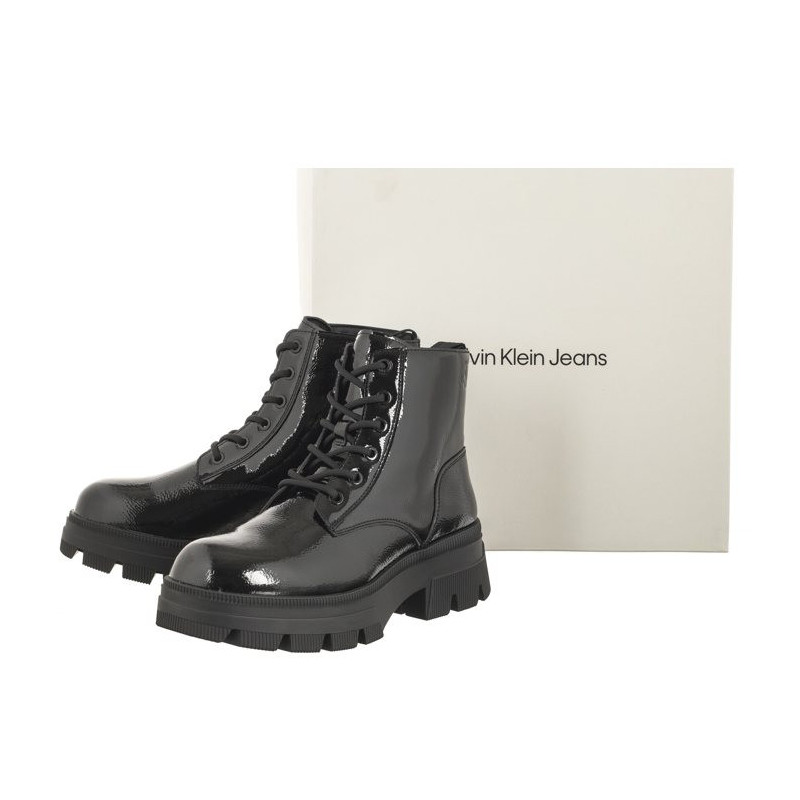 Calvin Klein Chunky Combat Laceup Boot Wn Triple Black YW0YW01265 0GT (CK397-a) batai