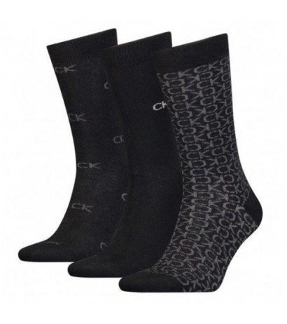 Calvin Klein Men Sock 3P Logo Giftbox Black Combo 701224107 001 999 (CK384-a) kojinės - Drabuziai internetu