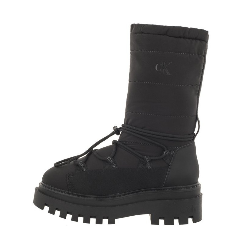 Calvin Klein Flatform Snow Boot Nylon Wn Triple Black YW0YW01146 0GT (CK399-a) batai