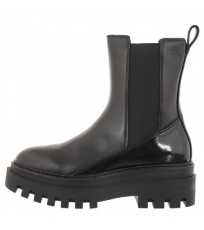 Calvin Klein Chunky Boot Chelsea Lth Mg Sat Triple Black YW0YW01286 0GT (CK413-b) batai