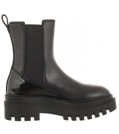 Calvin Klein Chunky Boot Chelsea Lth Mg Sat Triple Black YW0YW01286 0GT (CK413-b) batai