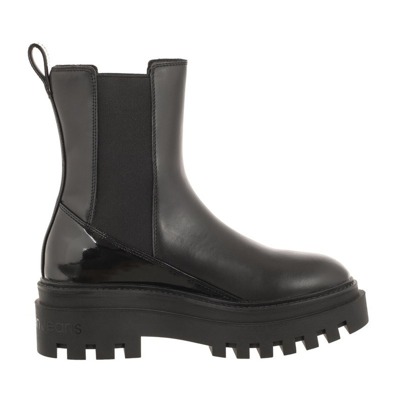 Calvin Klein Chunky Boot Chelsea Lth Mg Sat Triple Black YW0YW01286 0GT (CK413-b) batai