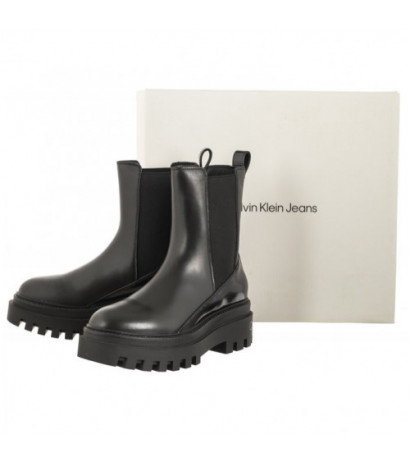 Calvin Klein Chunky Boot Chelsea Lth Mg Sat Triple Black YW0YW01286 0GT (CK413-b) batai