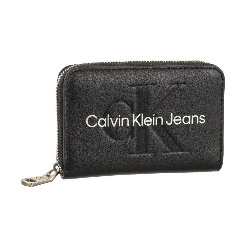 Calvin Klein Sculpted Med Zip Around Mono Black/Matallic Logo K60K607229 0GL (CK121-d) rankinė