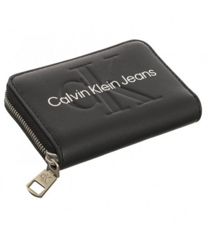 Calvin Klein Sculpted Med Zip Around Mono Black/Matallic Logo K60K607229 0GL (CK121-d) rankinė