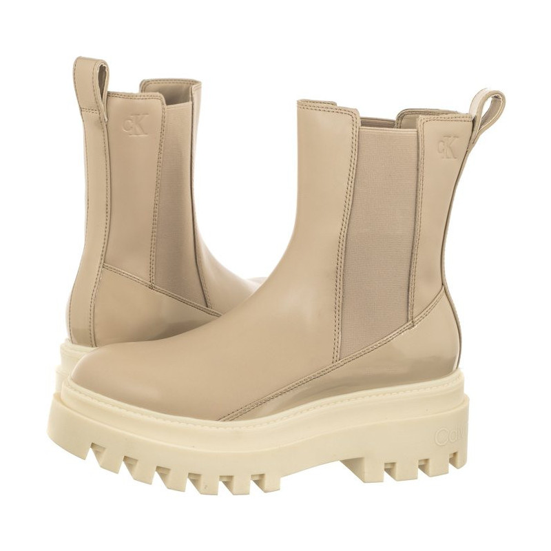 Calvin Klein Chunky Boot Chelsea Lth Mg Sat Cement YW0YW01286 PA5 (CK413-a) batai