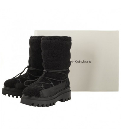 Calvin Klein Flatform Snow Boot Sherpa Wn Triple Black YW0YW01195 0GT (CK410-a) batai