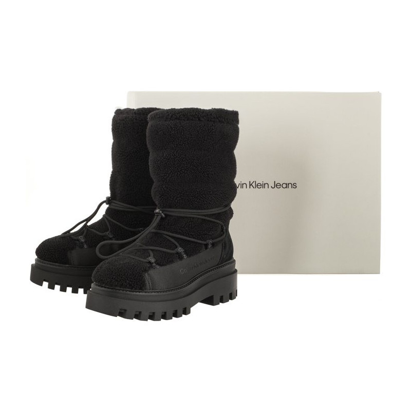 Calvin Klein Flatform Snow Boot Sherpa Wn Triple Black YW0YW01195 0GT (CK410-a) batai