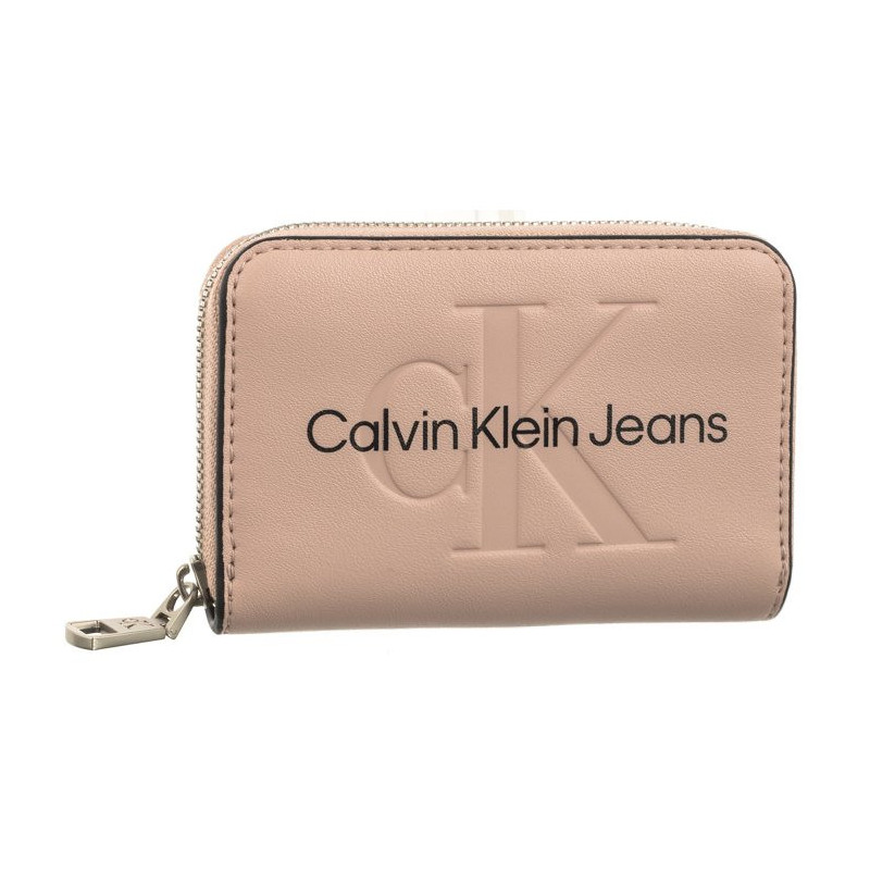 Calvin Klein Sculpted Med Zip Around Mono Pale Conch Logo K60K607229 TFT (CK121-f) rankinė