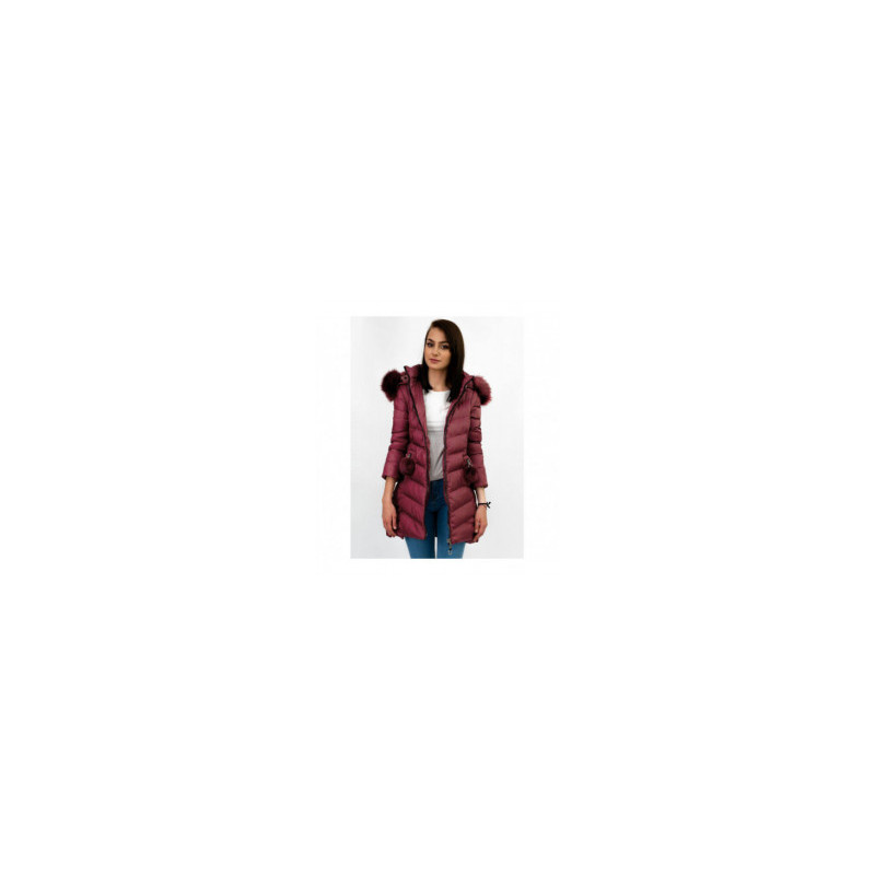 WINTER JACKET WITH DETACHABLE SLEEVES BURGUNDY (W761) striukė