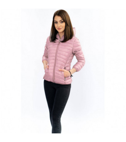 QUILTED HOODED JACKET VINTAGE PINK (B1078-30) striukė