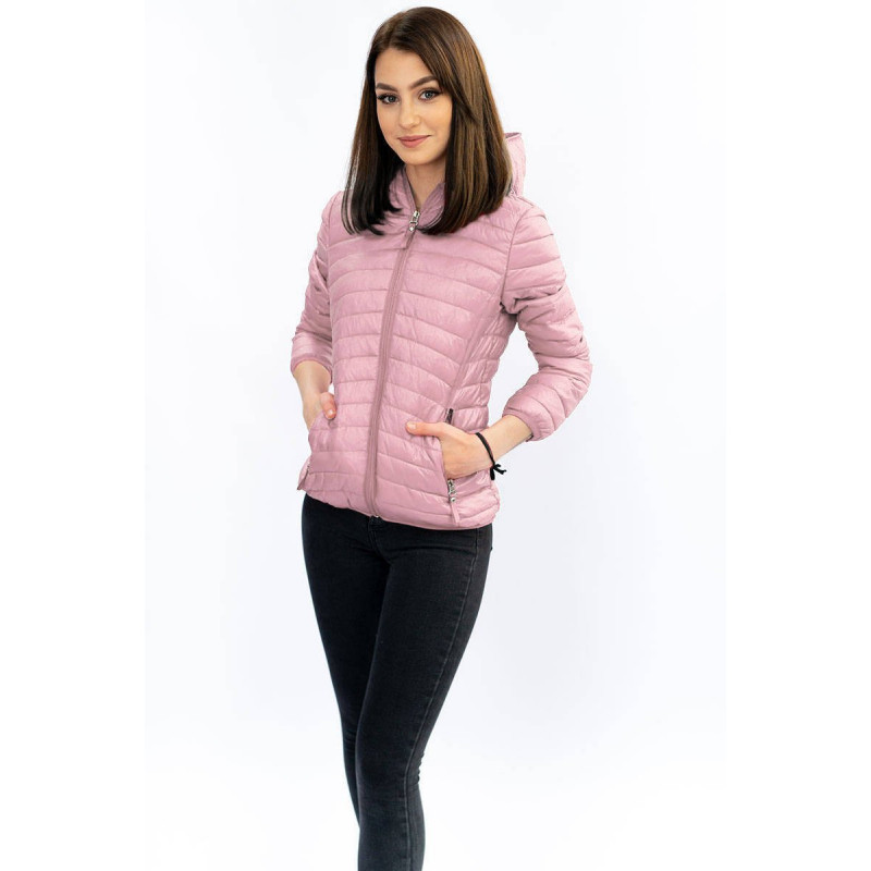 QUILTED HOODED JACKET VINTAGE PINK (B1078-30) striukė QUILTED HOODED JACKET VINTAGE PINK (B1078-30) striukė