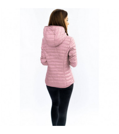 QUILTED HOODED JACKET VINTAGE PINK (B1078-30) striukė