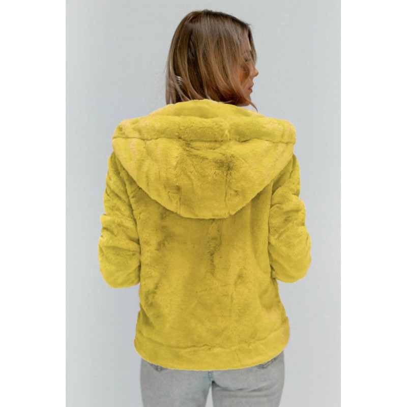 PLUSH JACKET WITH HOOD YELLOW (2019) striukė PLUSH JACKET WITH HOOD YELLOW (2019) striukė