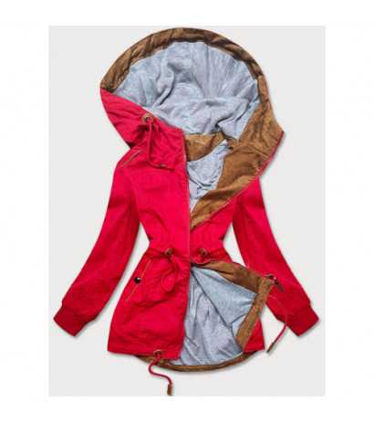 RED SHORT PARKA WITH HOOD (TLR335) striukė