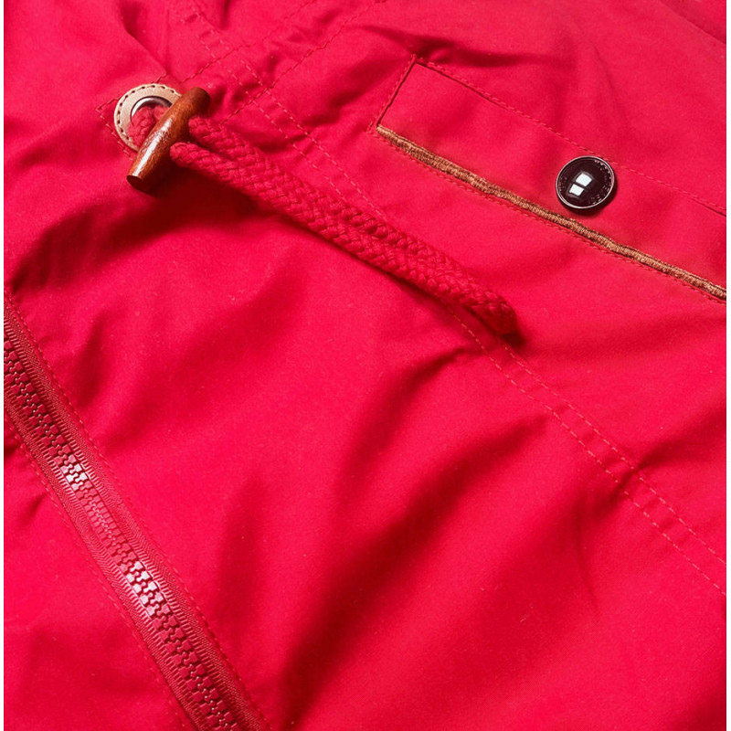 RED SHORT PARKA WITH HOOD (TLR335) striukė RED SHORT PARKA WITH HOOD (TLR335) striukė