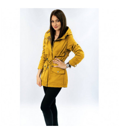 SHORT YELLOW PARKA WITH HOOD (TLR243) striukė