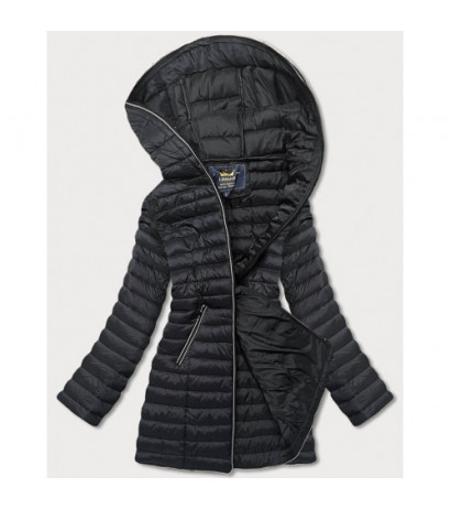 HOODED QUILTED JACKET BLACK (7153) striukė - Drabuziai internetu