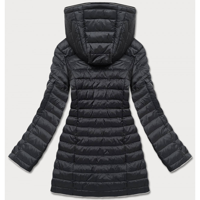 HOODED QUILTED JACKET BLACK (7153) striukė HOODED QUILTED JACKET BLACK (7153) striukė