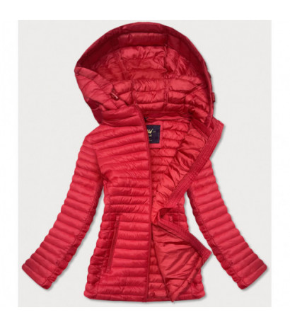 QUILTED HOODED JACKET RED (7218) striukė