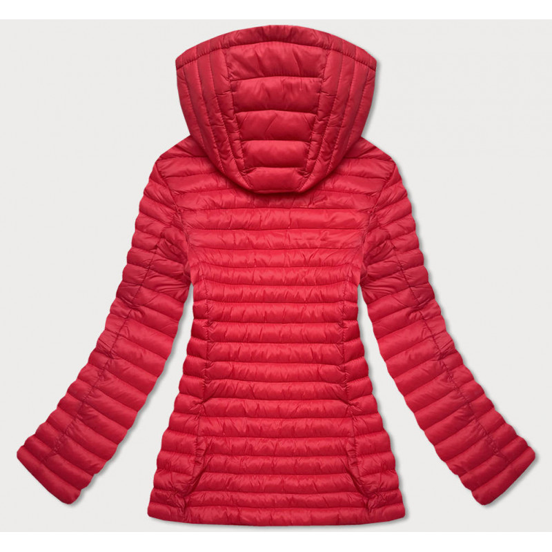 QUILTED HOODED JACKET RED (7218) striukė QUILTED HOODED JACKET RED (7218) striukė