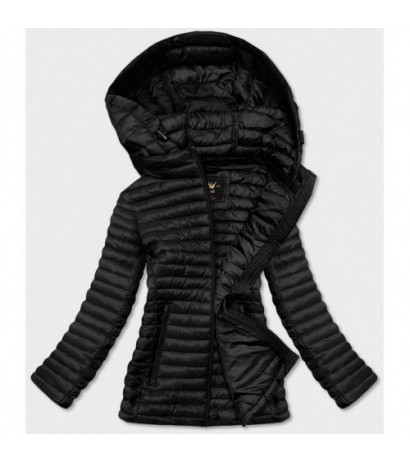 QUILTED HOODED JACKET RED (7218) striukė - Drabuziai internetu