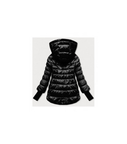 LONG JACKET WITH HOOD BLACK (PM7231) striukė
