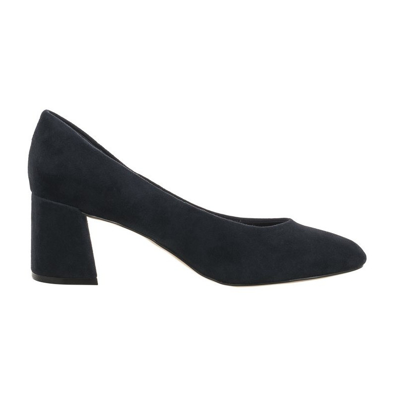 Tommy Hilfiger TH Suede Mid Heel Block Pump Space Blue FW0FW07717 DW6 (TH1027-a) bateliai