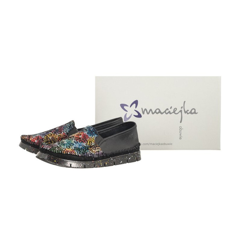 Maciejka Czarne/Kwiaty 03512-56/00-0 (MA1168-a) batai